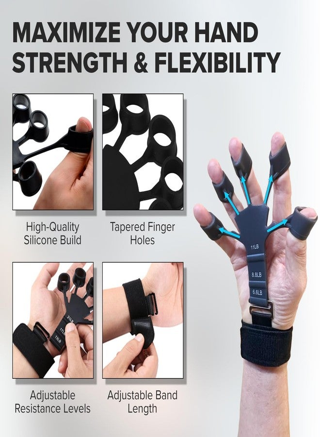 Q DEVICES Hand Grip Strengthener & Finger Exerciser (3 Resistance Levels: 13, 17, 21lb) - Adjustable Silicone Grip Strength Trainer for Arthritis Relief, Carpal Tunnel, Athletes & Musicians - Image 2