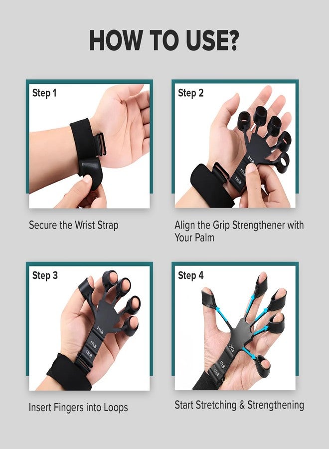 Q DEVICES Hand Grip Strengthener & Finger Exerciser (3 Resistance Levels: 13, 17, 21lb) - Adjustable Silicone Grip Strength Trainer for Arthritis Relief, Carpal Tunnel, Athletes & Musicians - Image 5