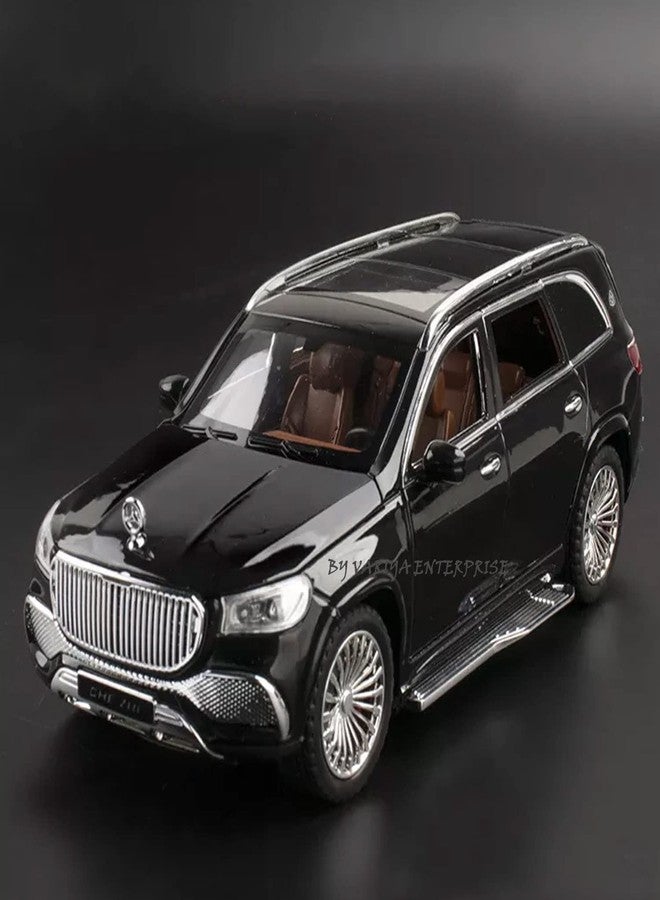 VARIYA ENTERPRISE® 1/24 Big Mercedes Maybach GLS600 Toy Car Metal Pull Back Diecast Car with Openable Door and Sound Light, Gifts Toys for Kids【 Black 】 - Image 3
