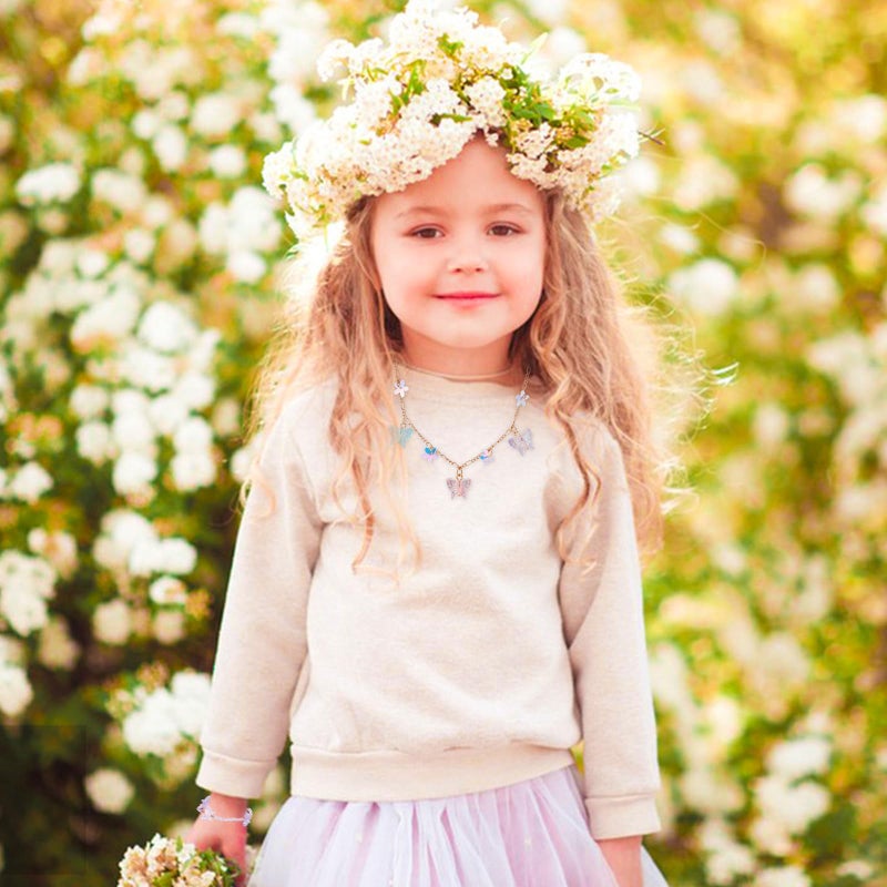 PinkSheep Toddler Jewelry Kids Necklace Choker and Bracelet 3 Pack 9pcs, Little Girls Jewelry In Box, Flower Girl Gift Kids Girls Accessories (Princess) - Image 2
