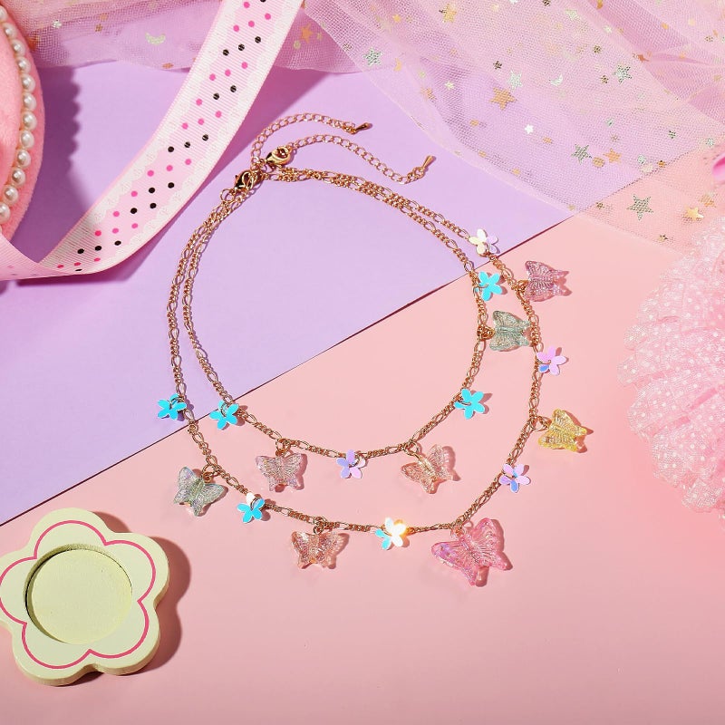 PinkSheep Toddler Jewelry Kids Necklace Choker and Bracelet 3 Pack 9pcs, Little Girls Jewelry In Box, Flower Girl Gift Kids Girls Accessories (Princess) - Image 5