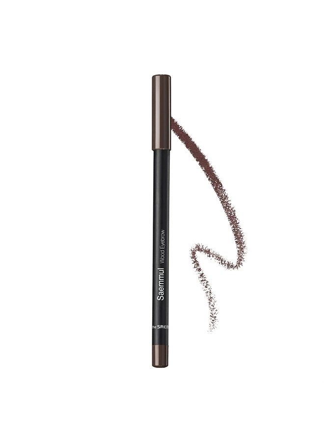 THESAEM [The SAEM] Saemmul Wood Eyebrow Pencil 0.06oz, 03 Black Brown - Image 1
