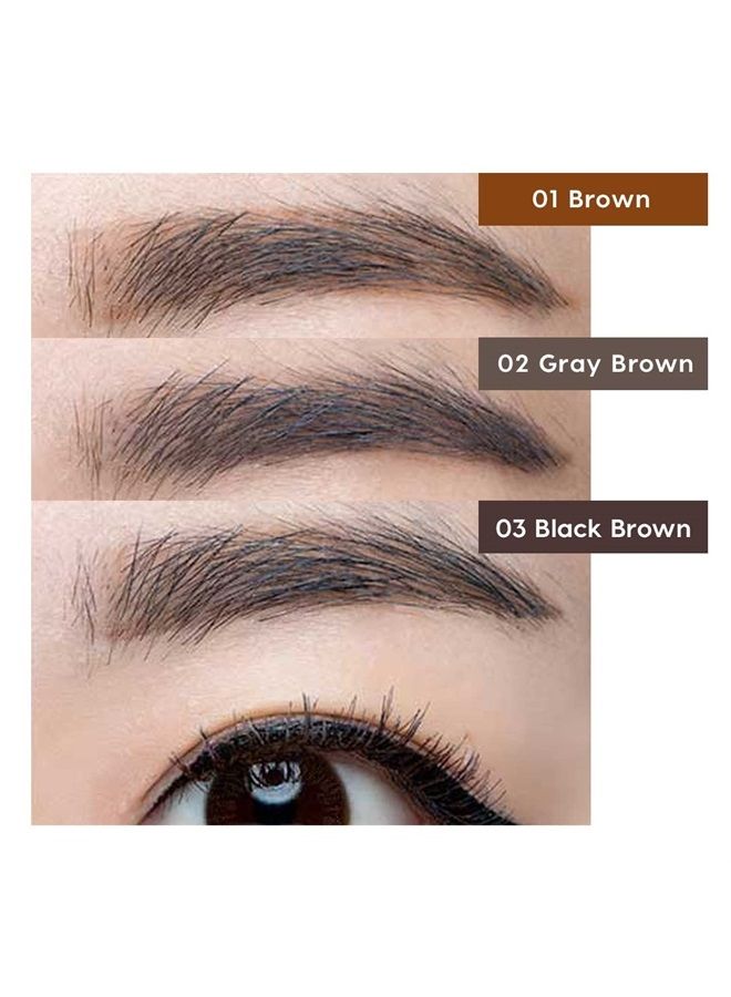 THESAEM [The SAEM] Saemmul Wood Eyebrow Pencil 0.06oz, 03 Black Brown - Image 3
