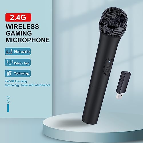HONCAM USB Wireless Microphones UHF Metal Handheld Dynamic Mic with USB Receiver for PC Computer, Laptop,Gaming, Singing Practice, Compatible with Xbox Series X/S, PS5, Switch OLED, NS Switch, Wii - Image 2