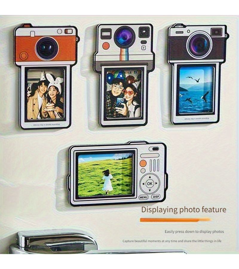 A Vintage Camera Shaped Fridge Magnet Without Photo Paper With Magnetic Frame Design Suitable For Decorations On Refrigerator Dishwasher Whiteboard During Easter Valentine Back To School - Image 2