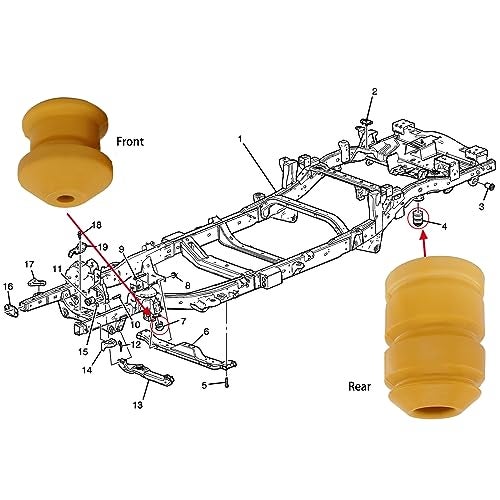 Txouoxt H3 Rear Bump Stop, Axle Jounce Bumper Compatible with Hummer H3 2006-2010, H3T 2009-2010 (Rear) - Image 3