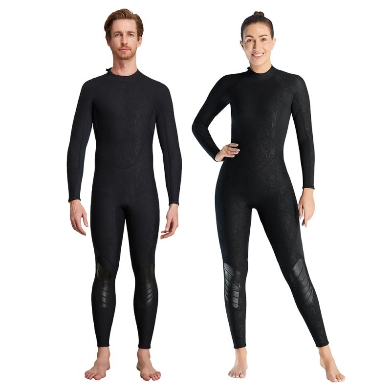 DIVE & SAIL بدلة غوص كاملة للرجال والنساء بأكمام طويلة وسميكة للتدفئة لهواة الغوص والسباحة الحرة والسباحة الشتوية، بذلة غطس 3 مم - Image 5