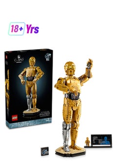 LEGO Star Wars C-3PO Droid Figure Building Set, Collectible Model Kit for Adults to Build with Character Minifigure and Display Stand, Nostalgic Gift Idea for Men, Women, Him, Her & Fans 75398  - Image 1