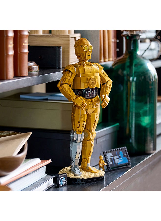 LEGO - Star Wars C-3PO Droid Figure Building Set, Collectible Model Kit for Adults to Build with Character Minifigure and Display Stand, Nostalgic Gift Idea for Men, Women, Him, Her & Fans 75398 - Image 1