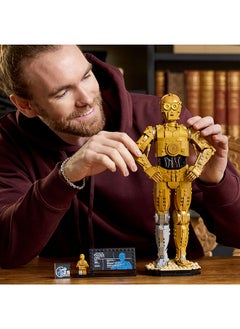 LEGO Star Wars C-3PO Droid Figure Building Set, Collectible Model Kit for Adults to Build with Character Minifigure and Display Stand, Nostalgic Gift Idea for Men, Women, Him, Her & Fans 75398  - Image 5