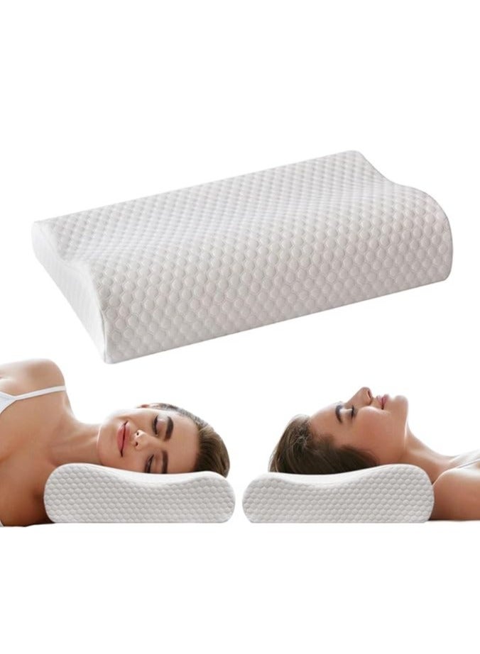 UREVO Memory Foam Cervical Pillow, Ergonomic Bed Pillow for Neck Pain Relief, Contour Orthopedic Pillow for Side, Back, and Stomach Sleepers, Neck Support Pillow with Washable Cover - Image 1