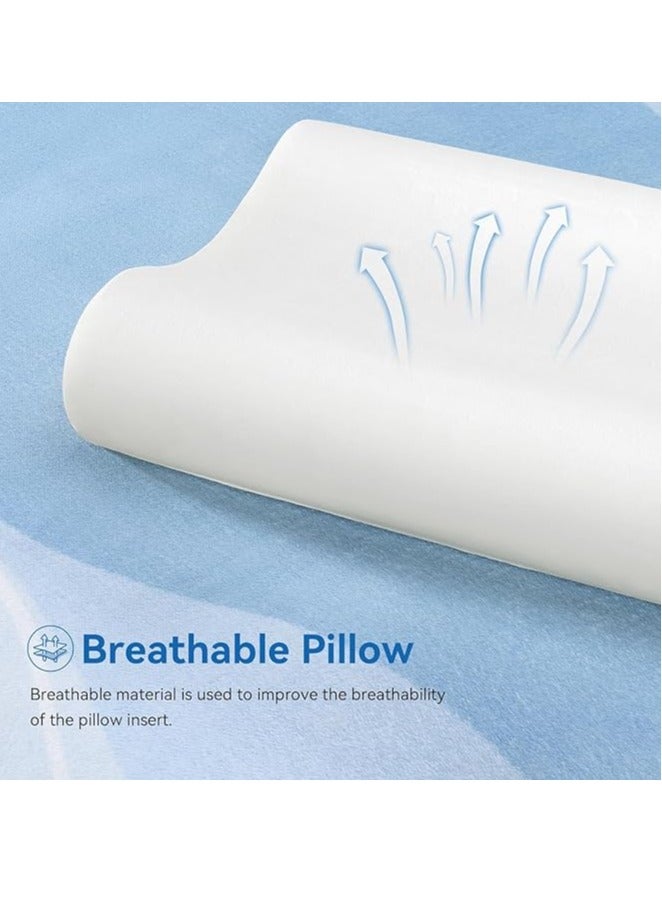 UREVO Memory Foam Cervical Pillow, Ergonomic Bed Pillow for Neck Pain Relief, Contour Orthopedic Pillow for Side, Back, and Stomach Sleepers, Neck Support Pillow with Washable Cover - Image 4