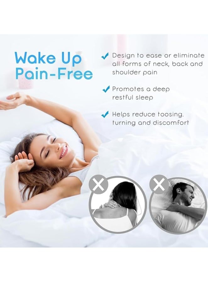 UREVO Memory Foam Cervical Pillow, Ergonomic Bed Pillow for Neck Pain Relief, Contour Orthopedic Pillow for Side, Back, and Stomach Sleepers, Neck Support Pillow with Washable Cover - Image 5