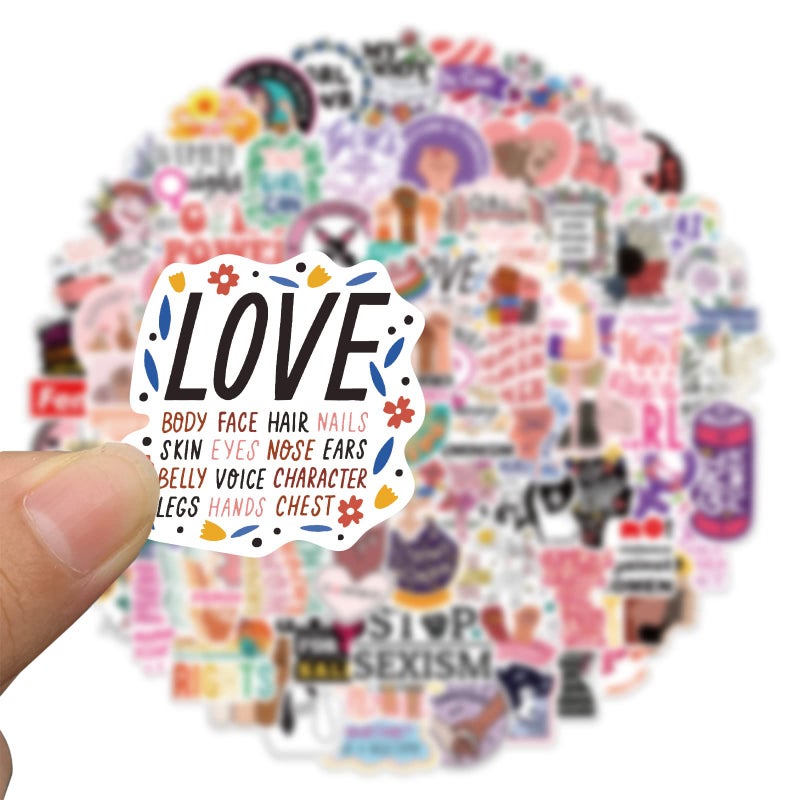 ZCGONG 100Pcs Inspirational Feminist Stickers Pack,Girl Power Rights Feminism Colorful Vinyl Sticker,Laptop Water Bottle Phone Skateboard Stickers Decals for Women Ladies Girls - Image 5