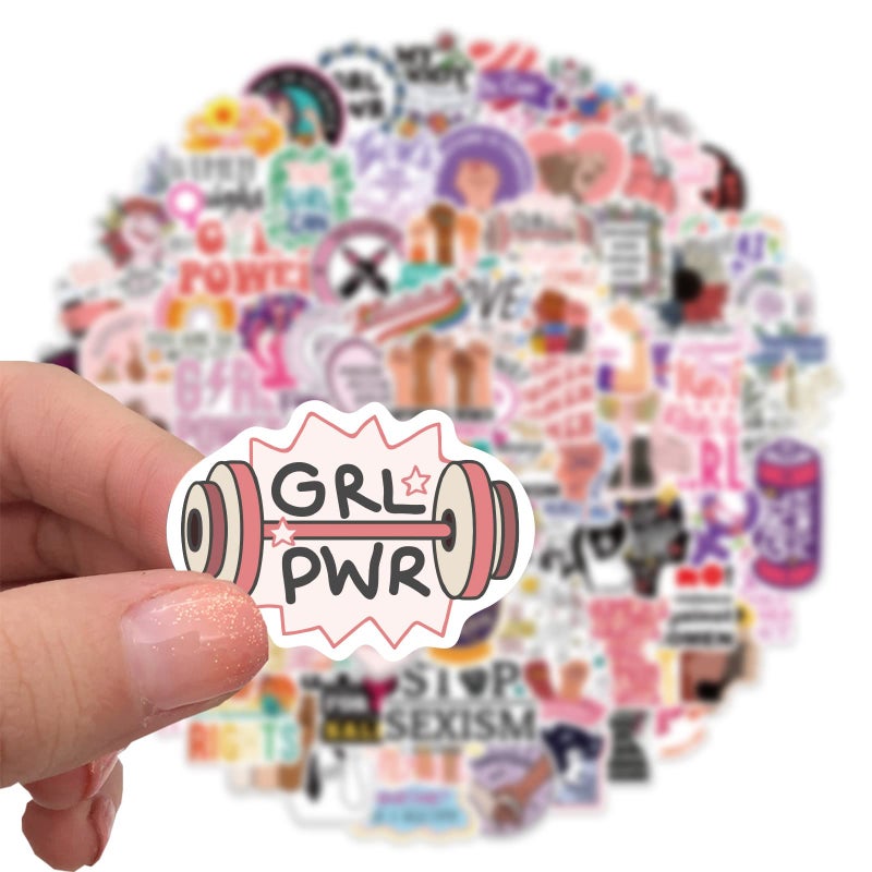 ZCGONG 100Pcs Inspirational Feminist Stickers Pack,Girl Power Rights Feminism Colorful Vinyl Sticker,Laptop Water Bottle Phone Skateboard Stickers Decals for Women Ladies Girls - Image 4
