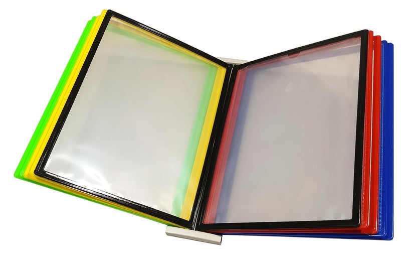 Shining Zon Plastic Wall Unit Hanging Documents Storage Folder with 10 Folders in 1 Set A4 Folders Vertical for Home Office, School & Business Easy Access (Multicolored folders) - Image 1