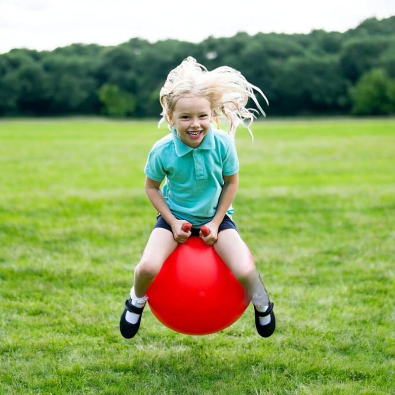 Stylbase Hop Bouncy Rubber Ball for Kids – 55cm Jumping Ball with Handle | Gym Ball for Exercise & Play | Baby Balls for Indoor Outdoor Fun | Kids Gym Equipment for Home (Color May Vary) - Image 5