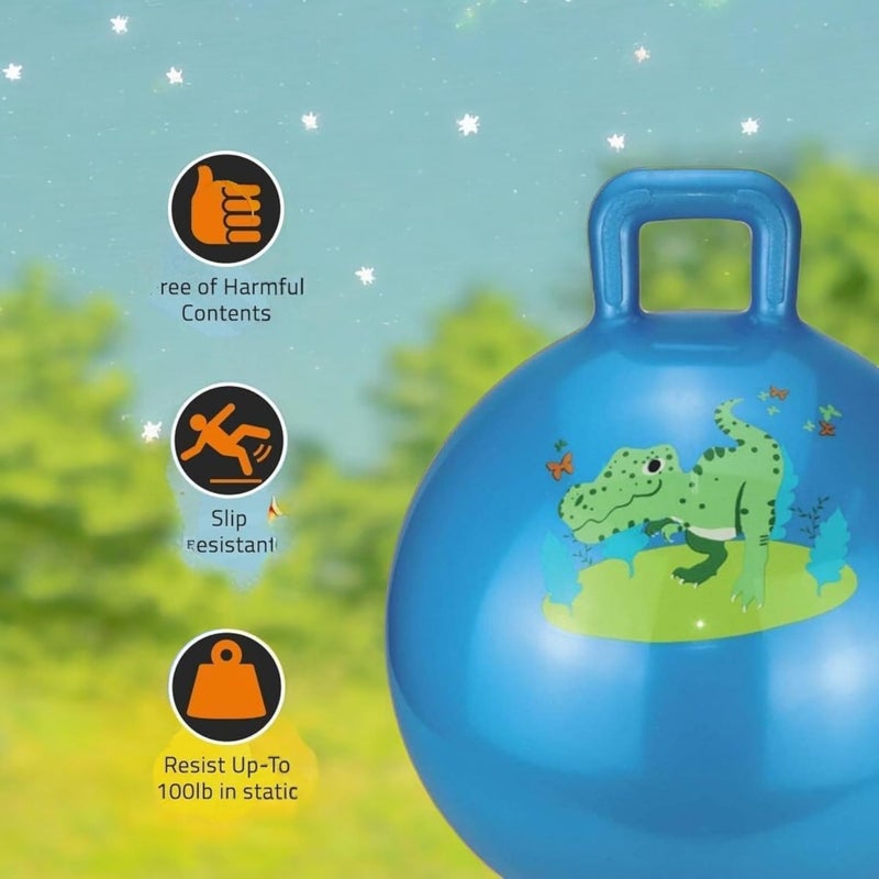 Stylbase Hop Bouncy Rubber Ball for Kids – 55cm Jumping Ball with Handle | Gym Ball for Exercise & Play | Baby Balls for Indoor Outdoor Fun | Kids Gym Equipment for Home (Color May Vary) - Image 3