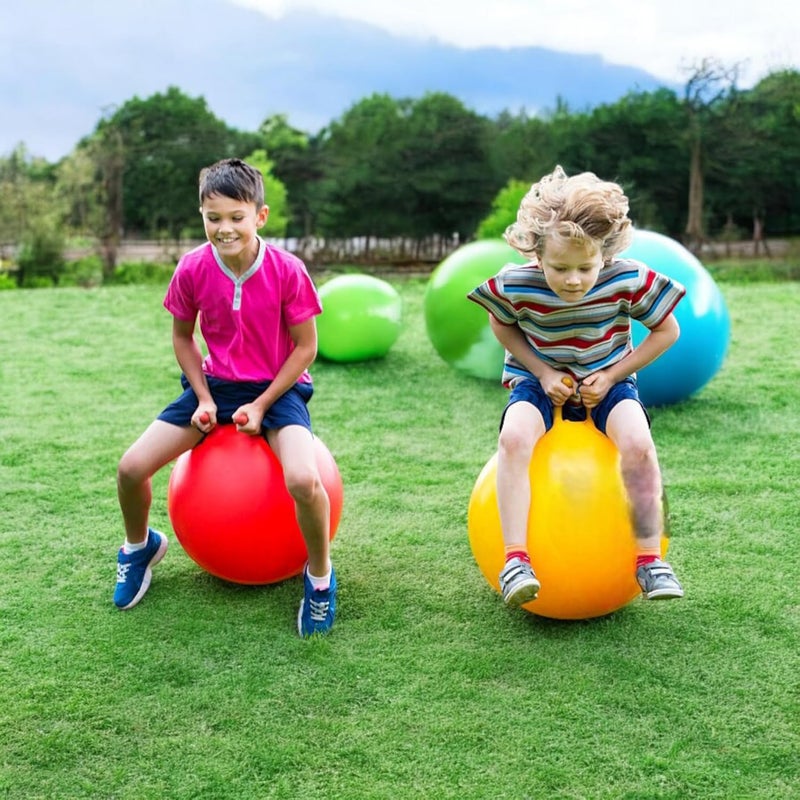Stylbase Hop Bouncy Rubber Ball for Kids – 55cm Jumping Ball with Handle | Gym Ball for Exercise & Play | Baby Balls for Indoor Outdoor Fun | Kids Gym Equipment for Home (Color May Vary) - Image 2