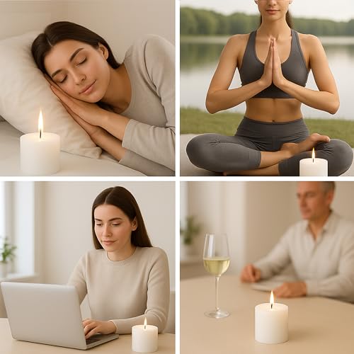 Floryn Decor White Pillar Candles Set of 6 | Dripless | Smokeless | Odourless | White Candles for Decoration | Burning Time- 30 Hours, Size- 2 by 2 inches | Unscented - Image 5