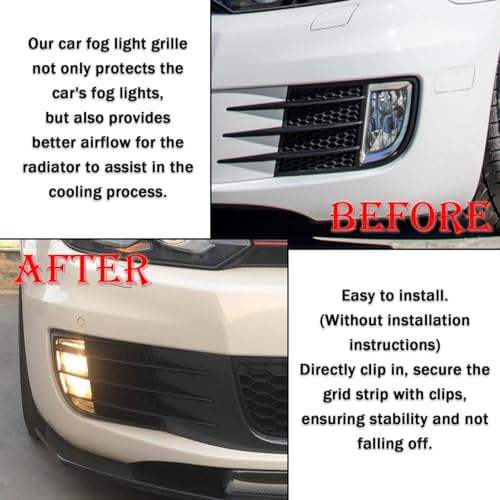 JESYMBX For Volkswagen For VW Golf 6 MK6 VI GTI R R20 2008-2013 Front Fog Light Air Vent Grill Cover Trim pair - Image 4