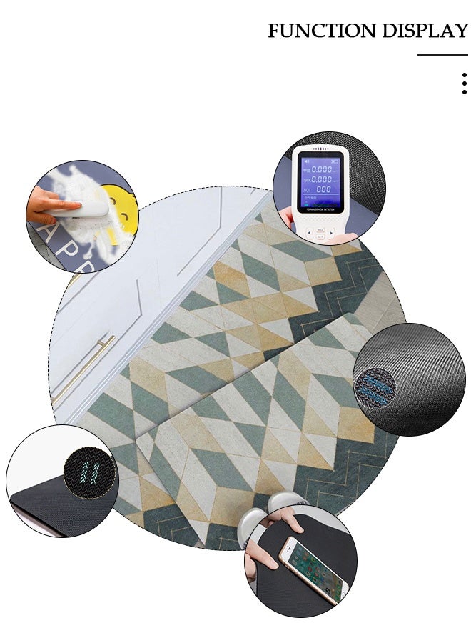 DUNISO 2PCS Non-Slip Kitchen Rugs and Mats, Anti-Fatigue Hallway Kitchen Runner Rug Set Backing Floor Mat for Kitchen Laundry Bathroom Office 40*60cm&40*120cm, Polyester, Rectangle - Image 2