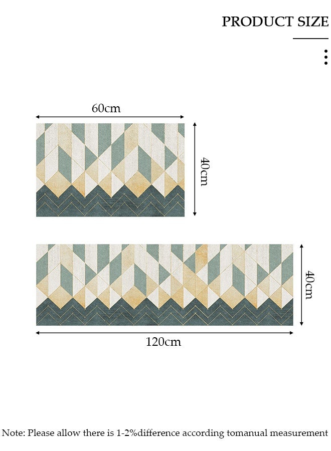 DUNISO 2PCS Non-Slip Kitchen Rugs and Mats, Anti-Fatigue Hallway Kitchen Runner Rug Set Backing Floor Mat for Kitchen Laundry Bathroom Office 40*60cm&40*120cm, Polyester, Rectangle - Image 4