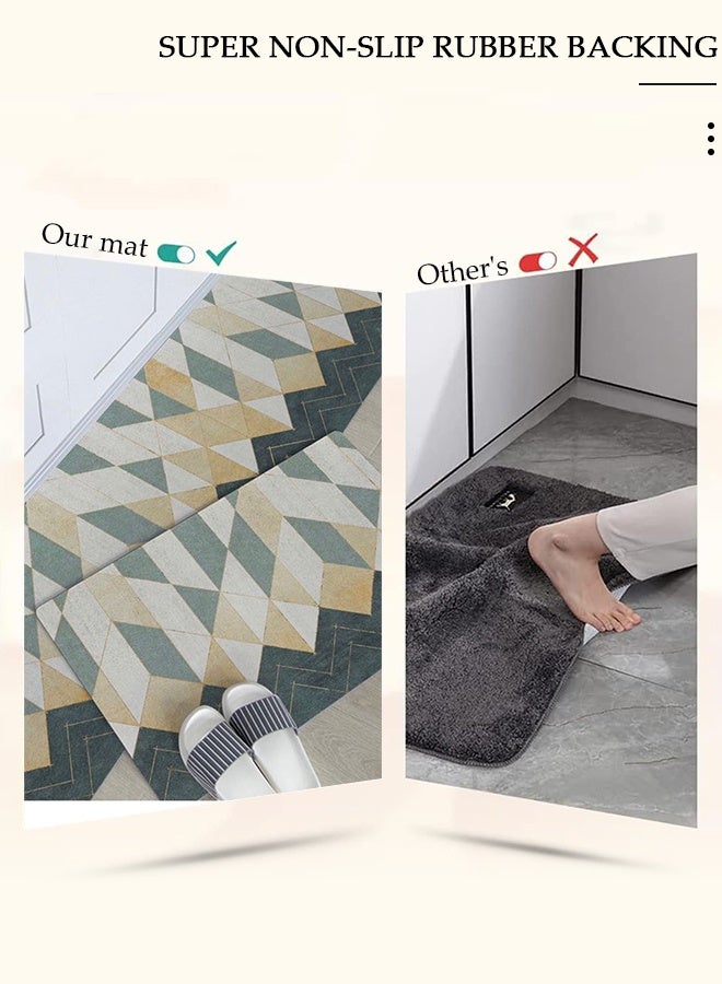 DUNISO 2PCS Non-Slip Kitchen Rugs and Mats, Anti-Fatigue Hallway Kitchen Runner Rug Set Backing Floor Mat for Kitchen Laundry Bathroom Office 40*60cm&40*120cm, Polyester, Rectangle - Image 3