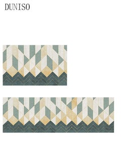DUNISO 2PCS Non-Slip Kitchen Rugs and Mats, Anti-Fatigue Hallway Kitchen Runner Rug Set Backing Floor Mat for Kitchen Laundry Bathroom Office 40*60cm&40*120cm, Polyester, Rectangle  - Image 2