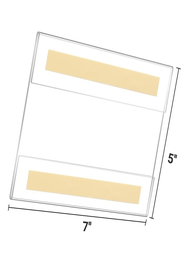 Ludery Acrylic Sign Holder - 5x7 Horizontal Wall Mount Sign Frame with Tape Adhesive for Office, Home, Store, Restaurant - No Drilling (6 Pack) - Image 2