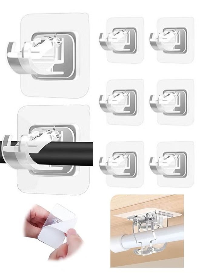 8pcs لا توجد أقواس قضبان ستارة الحفر لا حفر.  - Image 1