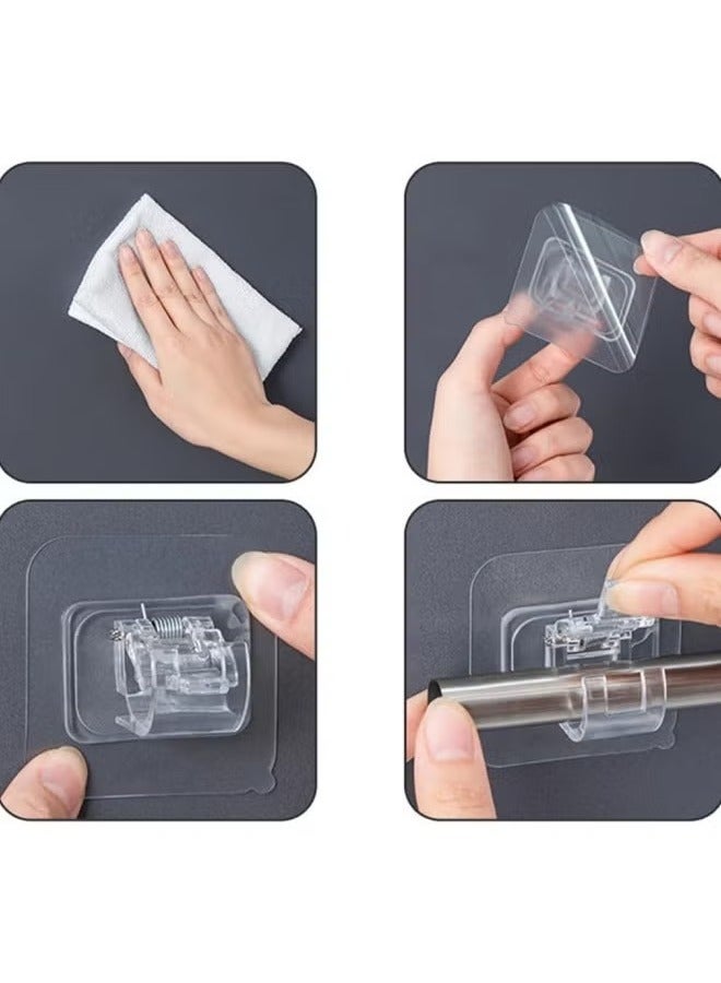 8pcs لا توجد أقواس قضبان ستارة الحفر لا حفر.  - Image 2