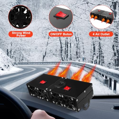 DaisyInner 500w Car Heater 24 volt Camping Heaters Car Heater Kit Camping Windshield Window Defogger Defroster for Winter Automobile Windscreen Car Camper(24v) - Image 5
