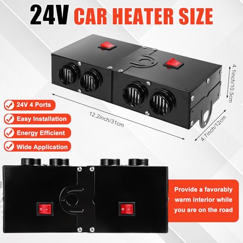DaisyInner 500w Car Heater 24 volt Camping Heaters Car Heater Kit Camping Windshield Window Defogger Defroster for Winter Automobile Windscreen Car Camper(24v) - Image 3