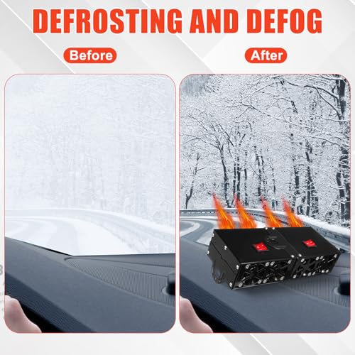 DaisyInner 500w Car Heater 24 volt Camping Heaters Car Heater Kit Camping Windshield Window Defogger Defroster for Winter Automobile Windscreen Car Camper(24v) - Image 2