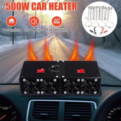 DaisyInner 500w Car Heater 24 volt Camping Heaters Car Heater Kit Camping Windshield Window Defogger Defroster for Winter Automobile Windscreen Car Camper(24v) - Image 4
