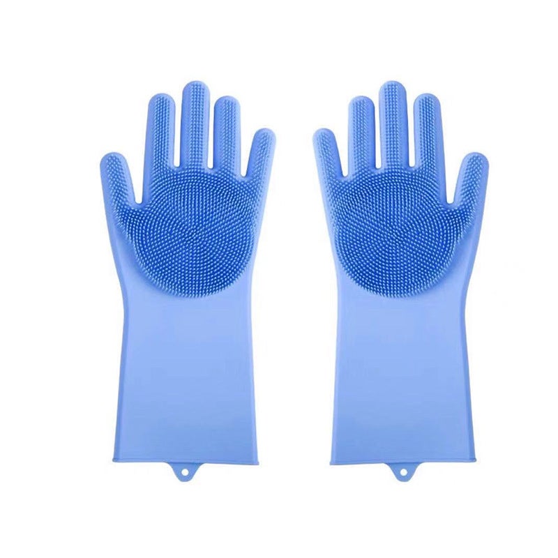 Long Hair Magic Silicone Bowl Washing Gloves Womens Rubber Kitchen Housework Durable Waterproof Cleaning Bowl Washing Durable Bowl Washing Pink - Image 5