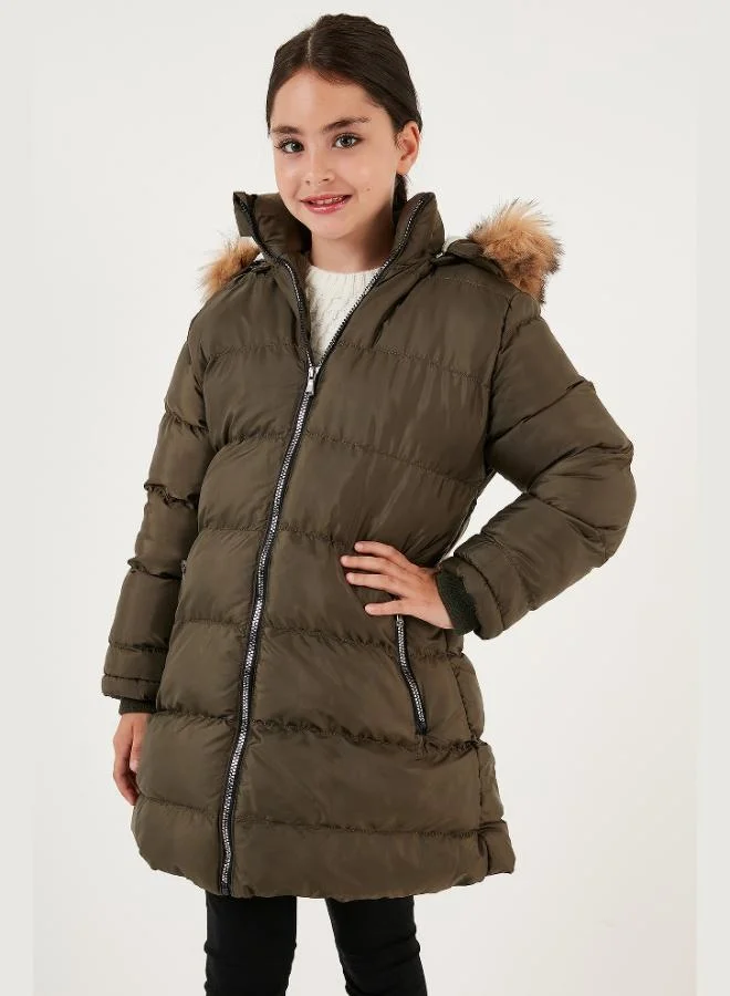 Lela Lela Plush Lined Removable Hooded Water-Resistant Coat for Girls 5761910