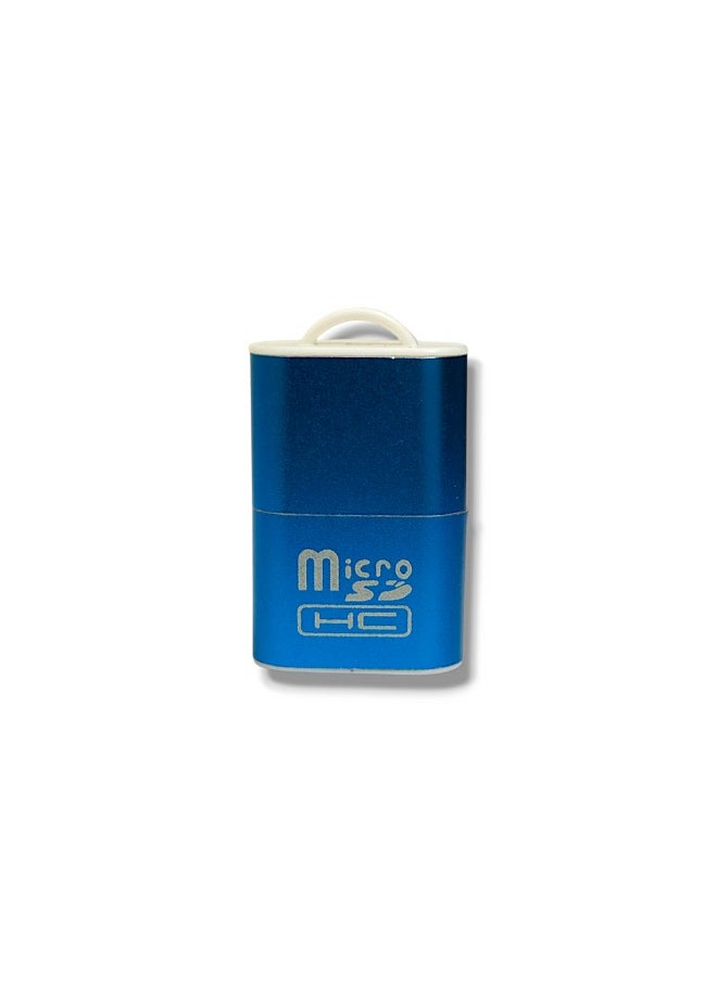 ماركة غير محددة قارئ بطاقات Micro SD صغير USB 2.0 عالي السرعة - محول بطاقة TF محمول (ازرق)  - Image 2