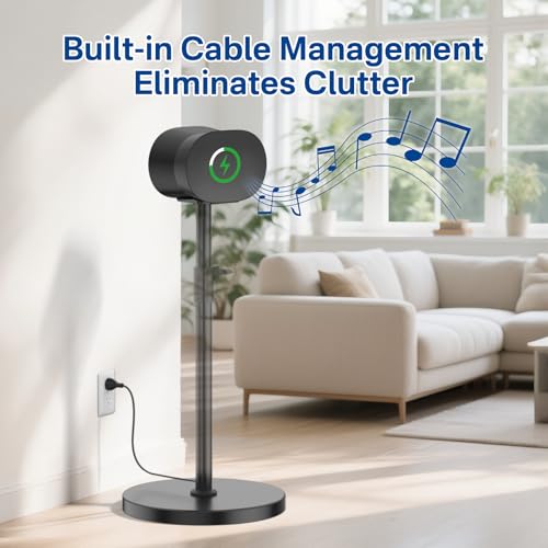 Chunxiao Heavy-Duty Speaker Stand for Sonos Era 300 Stand Black with Cable Management - Height Adjustable from 33.4" to 40.5" - Surround Sound Speaker Stands for Sonos Era 300 Speaker Stand, 1 Pack - Image 4