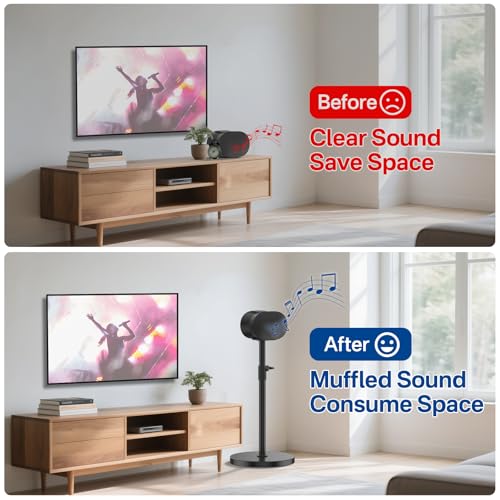 Chunxiao Heavy-Duty Speaker Stand for Sonos Era 300 Stand Black with Cable Management - Height Adjustable from 33.4" to 40.5" - Surround Sound Speaker Stands for Sonos Era 300 Speaker Stand, 1 Pack - Image 5