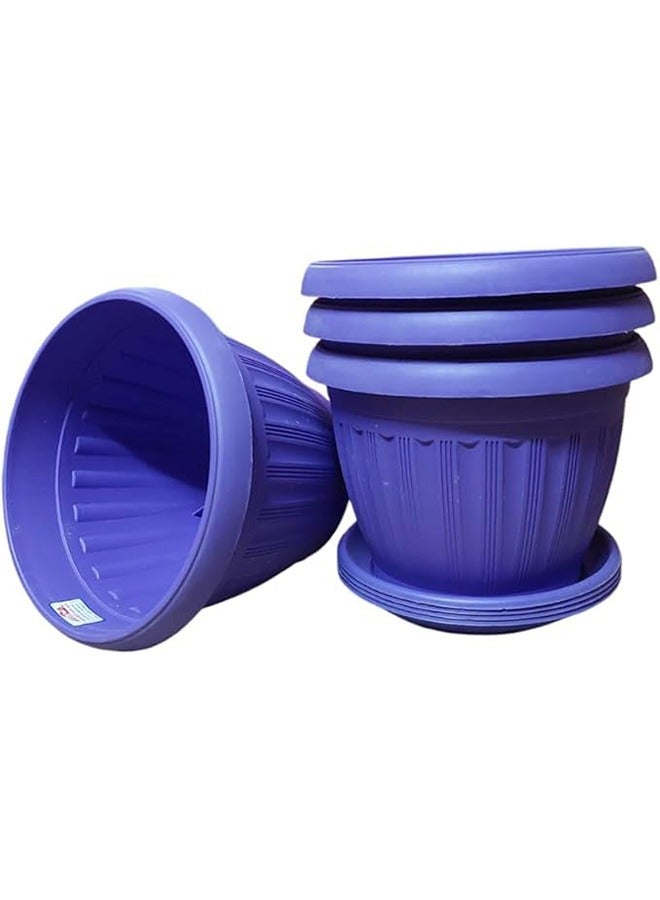 وعاء زراعة دائري موديل ألماني صناعة خورشيد -مقاس 20 سم - عدد 4 (بنفسجي)