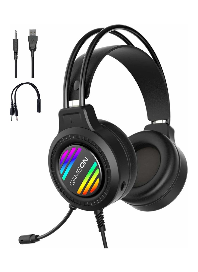 GameOn - GAMEON GOT100 Ravenstrike RGB Gaming Headset - Black - Image 1