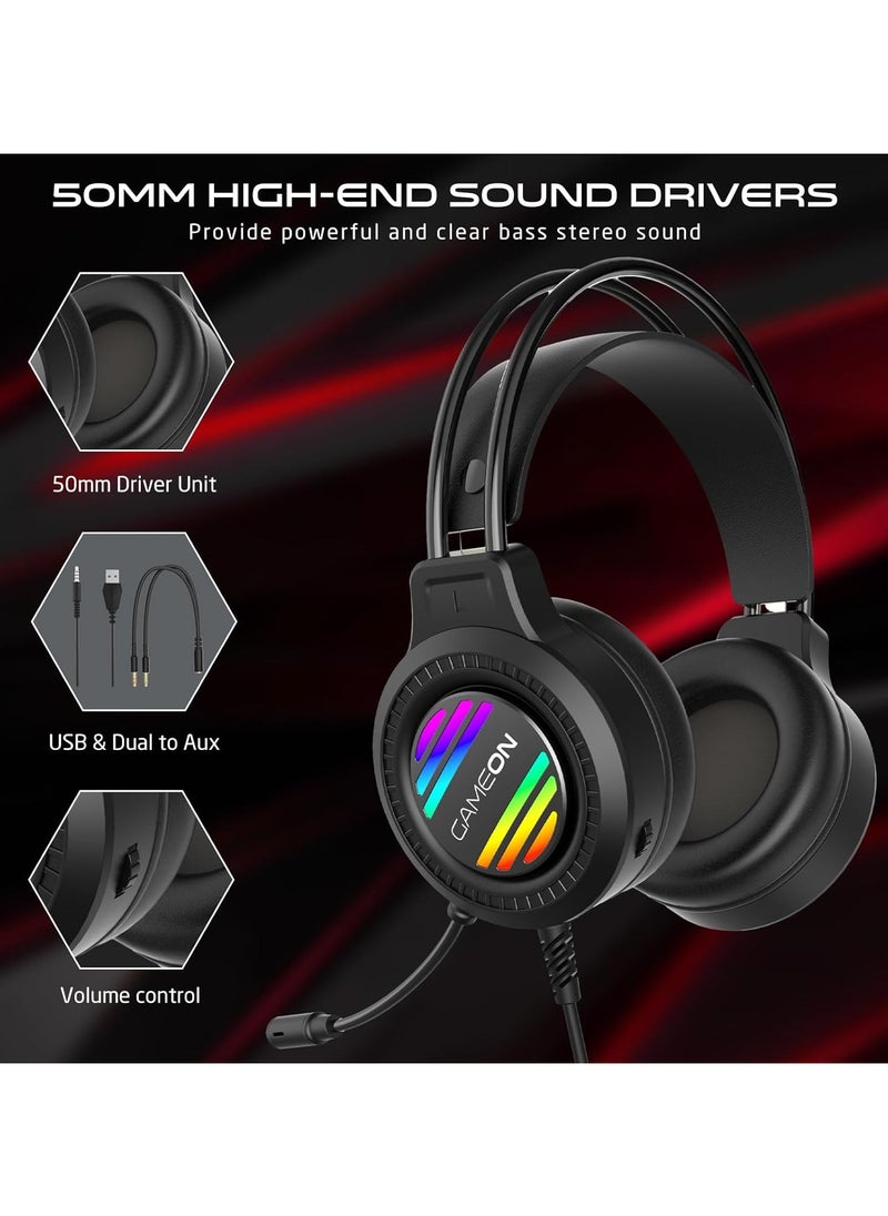 GameOn - GAMEON GOT100 Ravenstrike RGB Gaming Headset - Black - Image 1