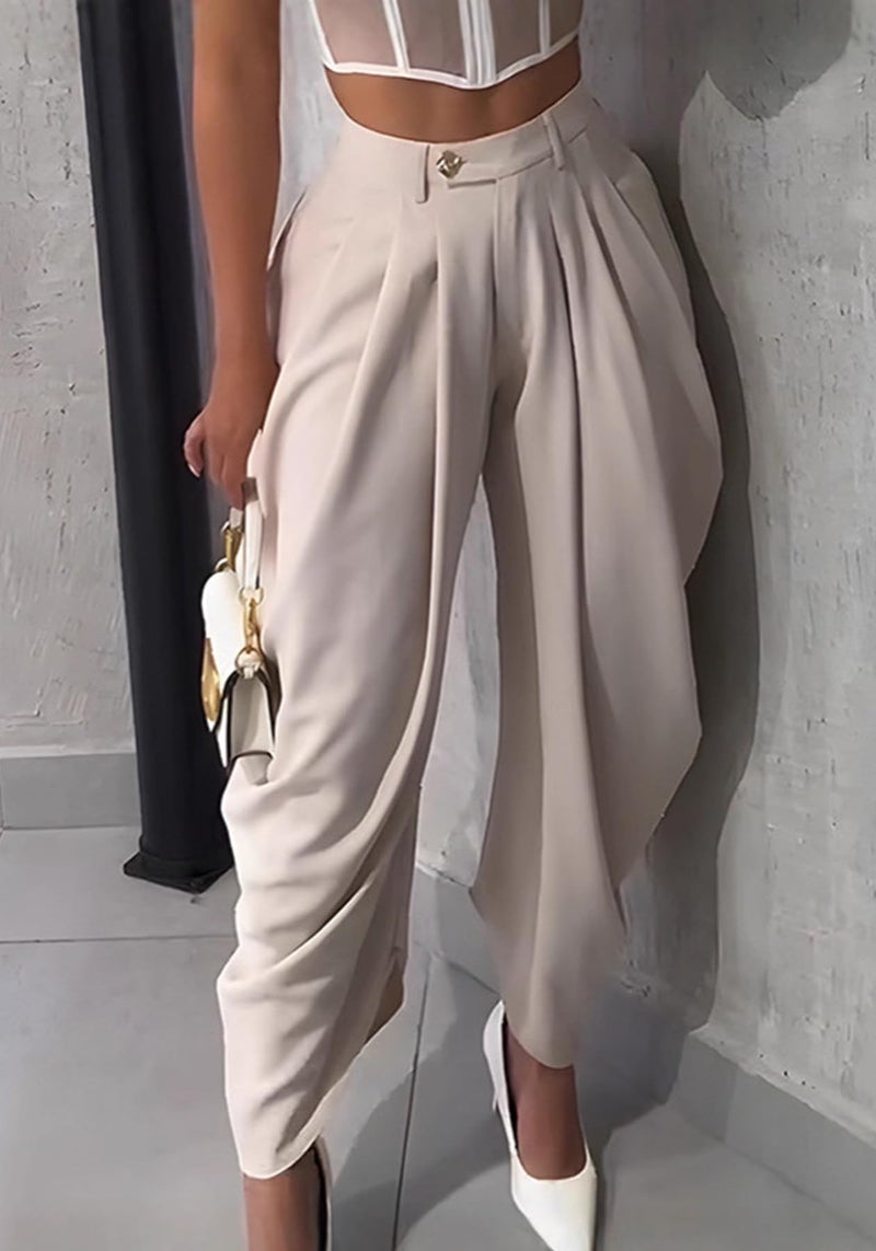 NRTHYE Womens Pleated Dress Pants High Waisted Baggy Wide Leg Palazzo Slacks Work Trousers Business Casual Pants - Image 2