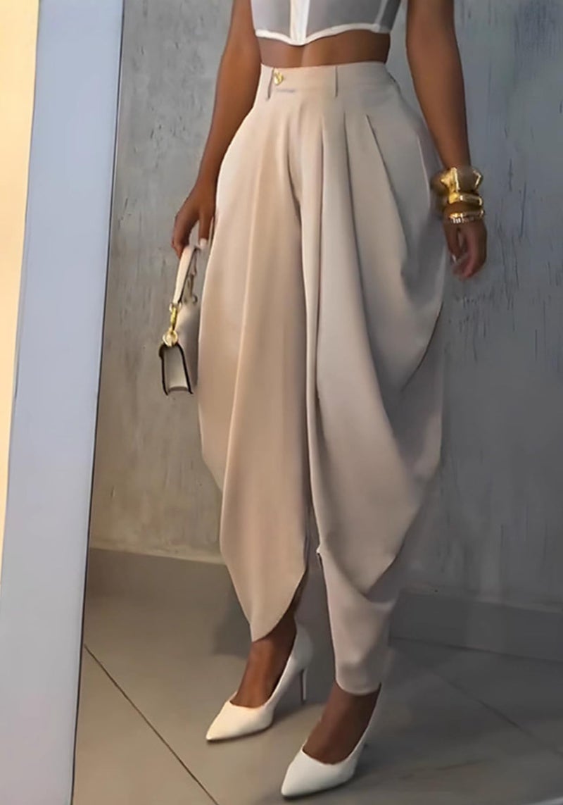 NRTHYE Womens Pleated Dress Pants High Waisted Baggy Wide Leg Palazzo Slacks Work Trousers Business Casual Pants - Image 3