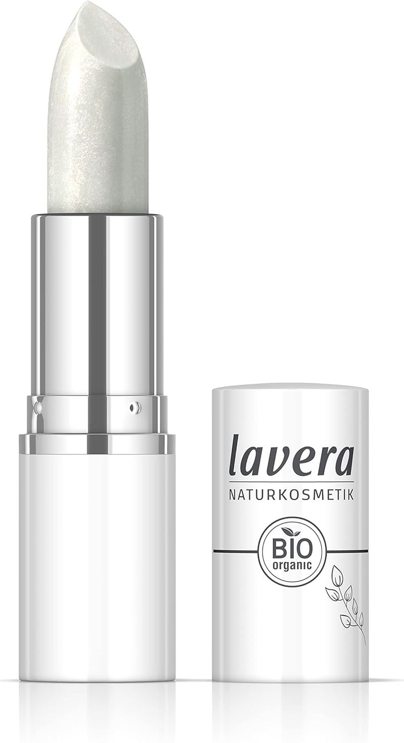 lavera Candy Quartz Lipstick White Aura 02 light texture Up to 6 hours hold Vegan Natural cosmetics 1x 179 g