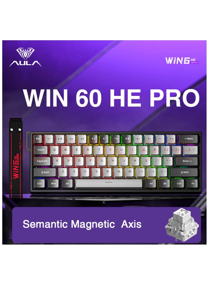AULA WIN60 HE Pro Magnetic Keyboard RT Gaming Wired RGB Hot-swap 8kHz low latency Mechanical Keyboard (Semantic Magnetic Axis) - Image 1