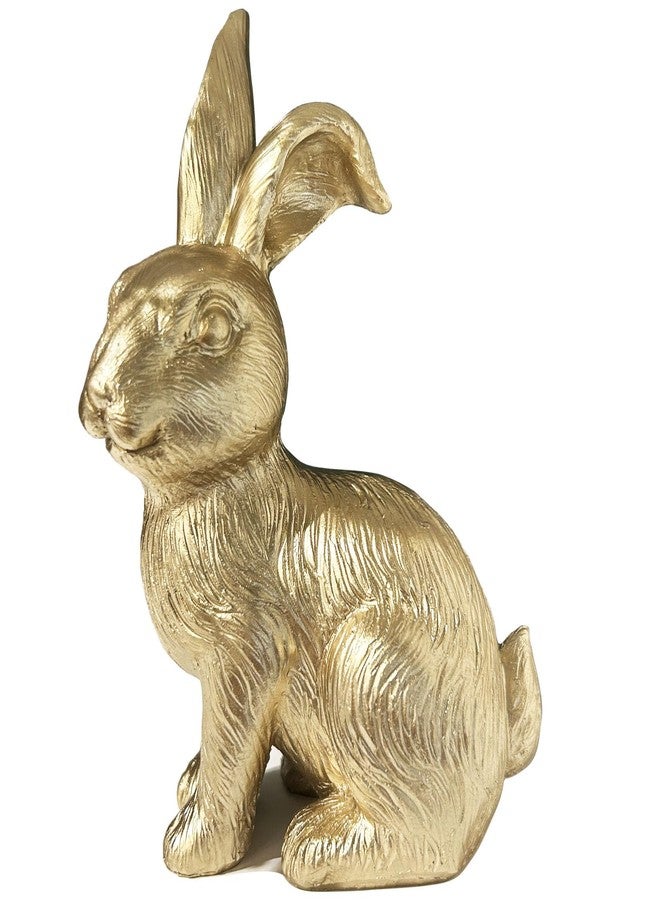 QIAOIDEA Gold Bunny Figurine, Easter Decor, 6.75" Statue, Modern Vintage Rabbit Ornament - Image 1