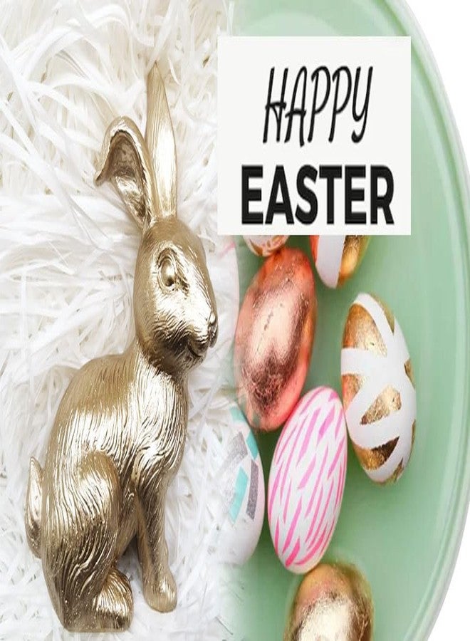 QIAOIDEA Gold Bunny Figurine, Easter Decor, 6.75" Statue, Modern Vintage Rabbit Ornament - Image 2